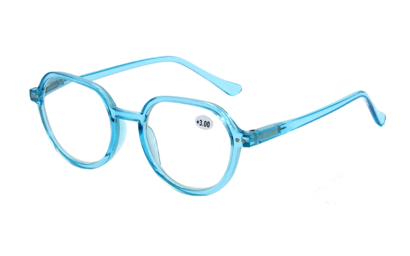 Crystal Candy Color Irregular Geometrical Shape Spring Hinge Reading Glasses