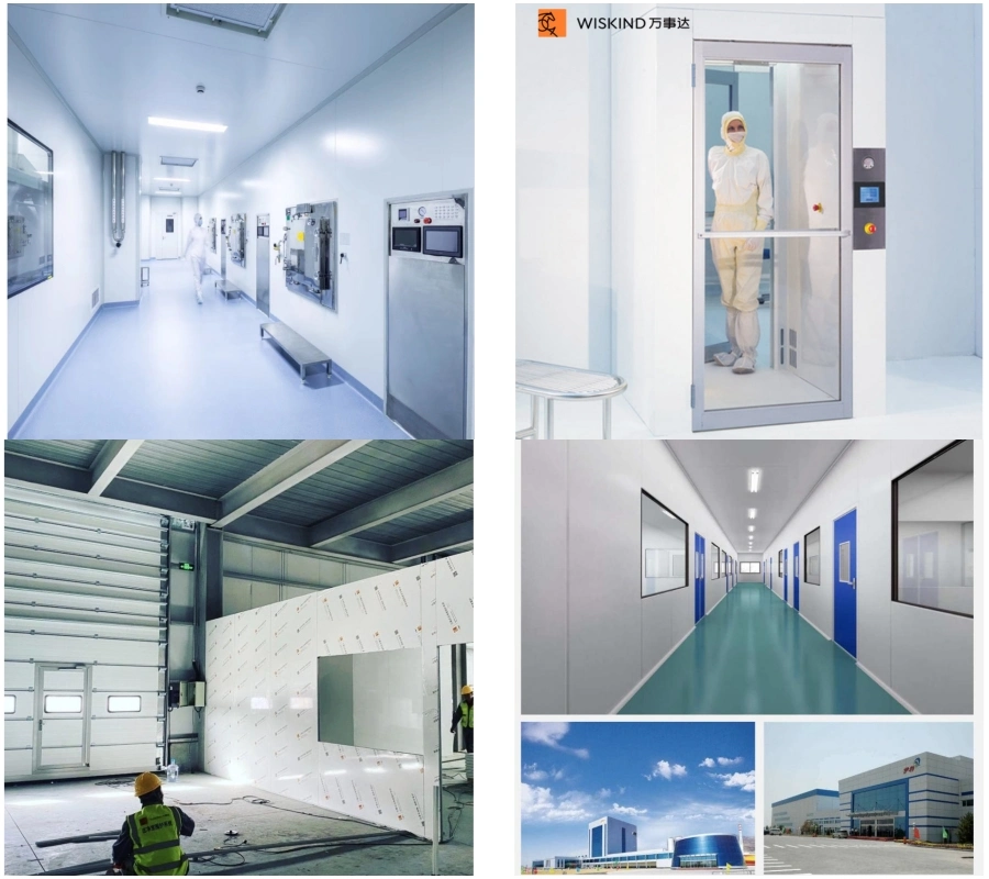 High Strength Aluminum Alloy Cleanroom Door with Tempered Double-Layer Glasses
