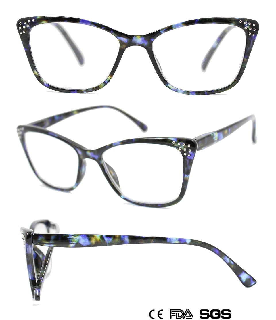 Lady&prime;s Cat-Eye Reading Glass with Diamond (WRP8100191)