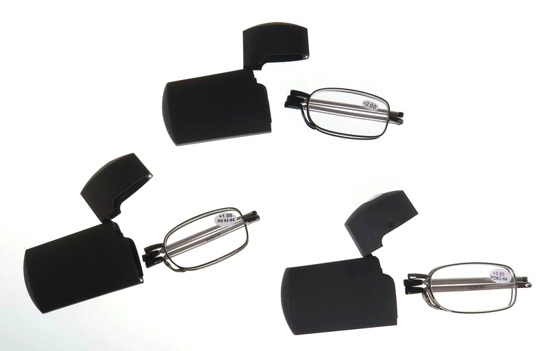 Fashion Metal Full Frame +2.00 Reading Glasses Unisex Portable Folding Reading Glasses