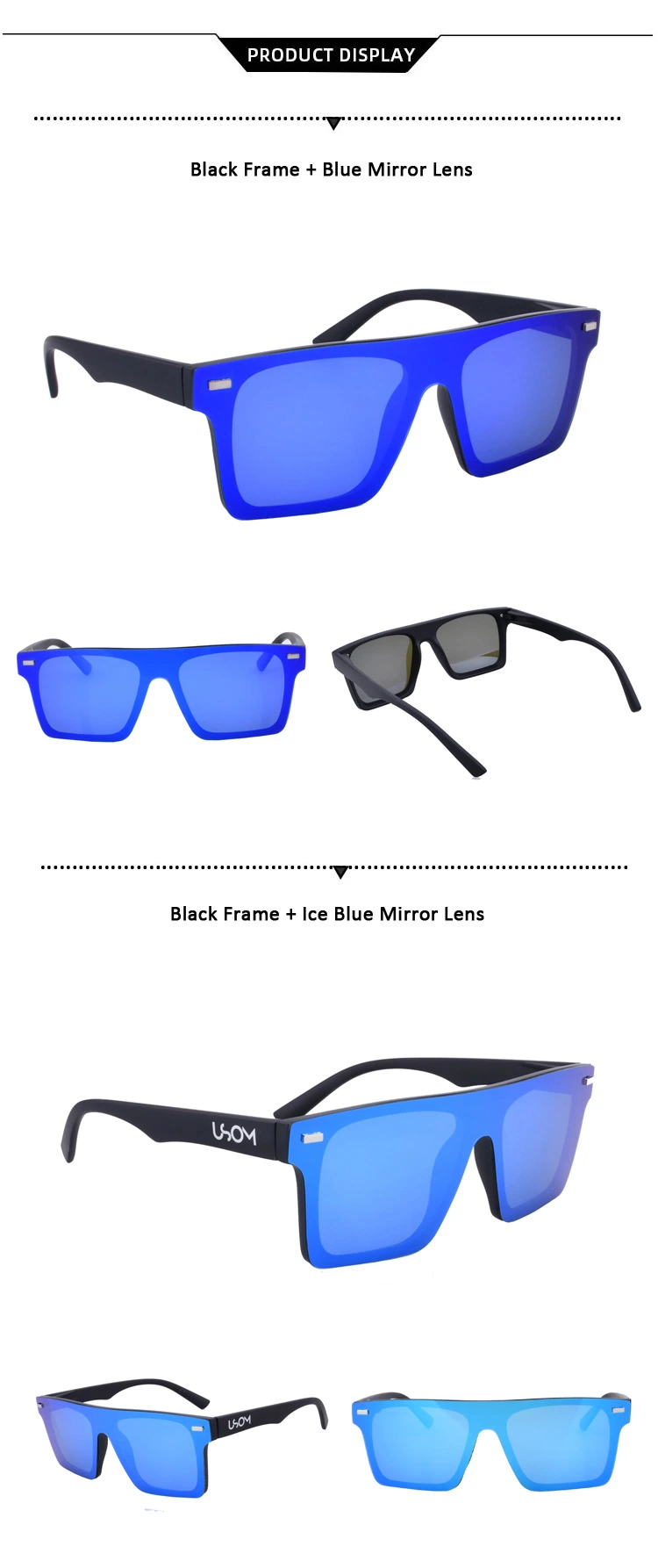 Square Sun Glasses Shades Men Women Sunglasses Mirror Lens Eyeglasses