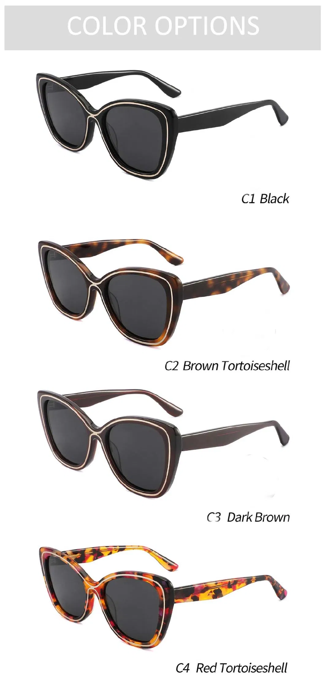 Gd Italy Fashion Brand Designer Acetate Sunglasses Polarized Sunglasses UV400 Sunglasses