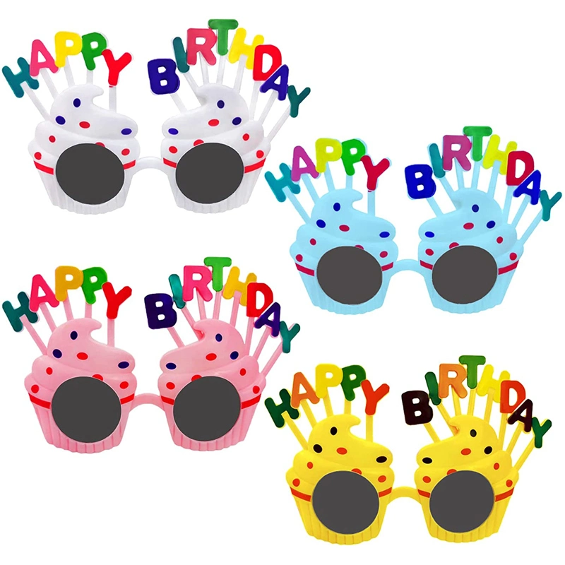 Kids White Sweet Cream Birthday Cake Glasses Festival Happy Birthday Party Promotional Gift Toys Adults Novel Sun Glasses