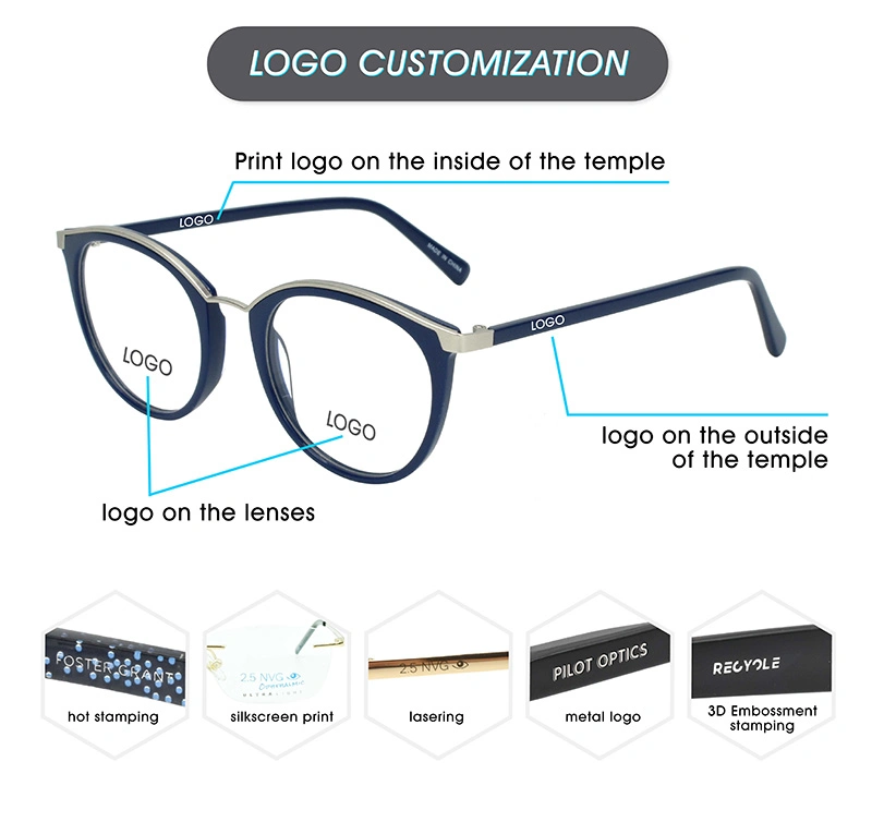 Pilot Optics 2024 Fashion Custom Logo Cp Frame Luxury Eyeglasses Optical Frame
