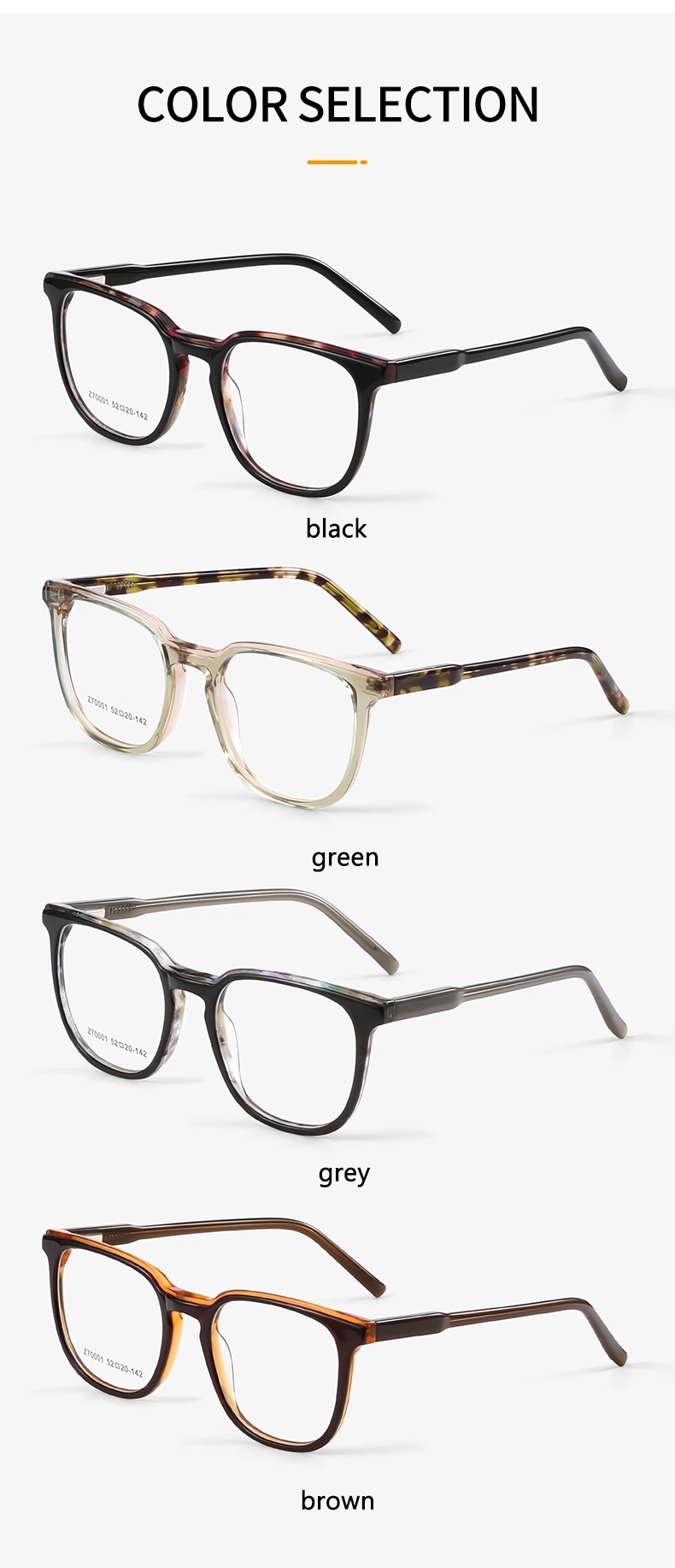 Latest Vintage Acetate Eyewear Montura Acetato Optical Spectacle Eyeglass Frames for Men