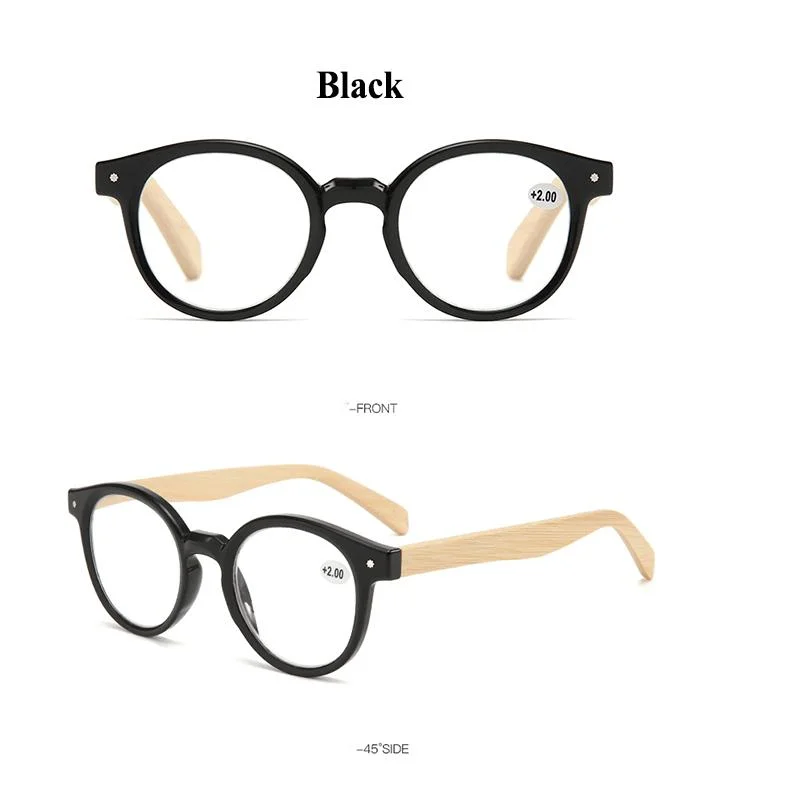 New Natural Bamboo Legs Anti-Blue Light Easy Carrying Spring Hing Reading Glasses