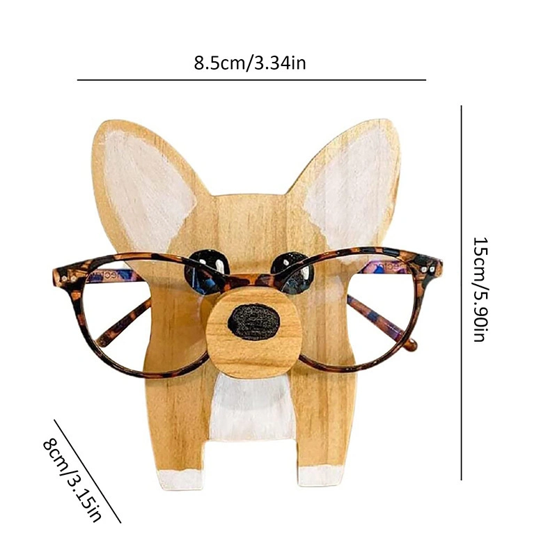 Custom Logo Creative Wooden Small Animal Sunglasses Glasses Display Rack