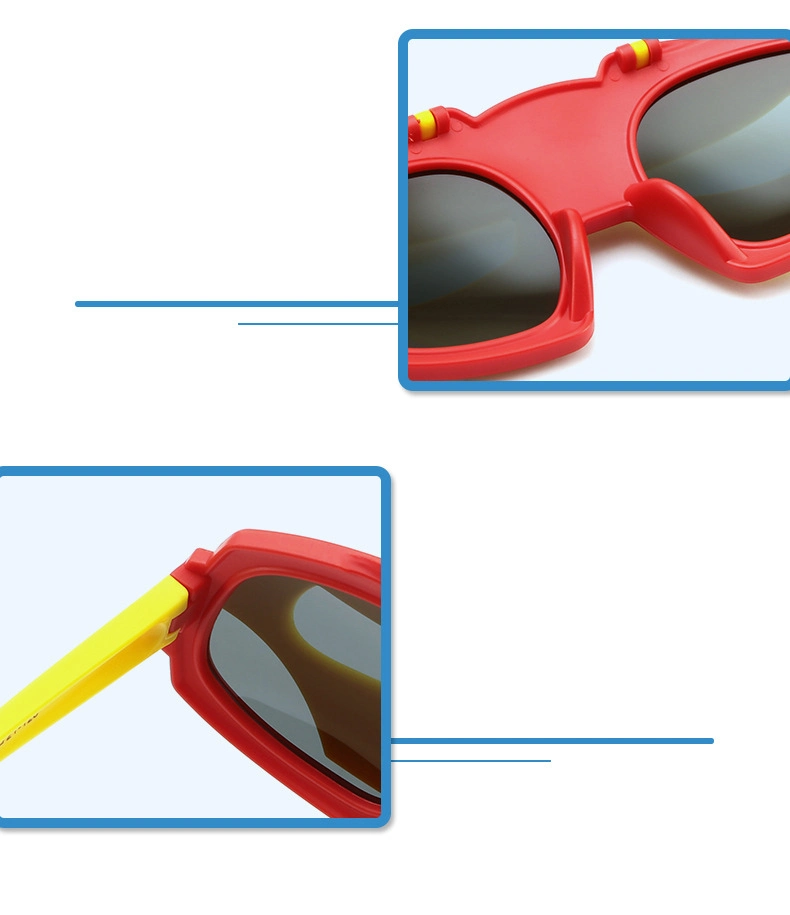 New Children&prime;s Polarized Sunglasses Boys and Girls Cartoon Soft Silicone Sunscreen Sunglasses Iron Man Kids Glasses