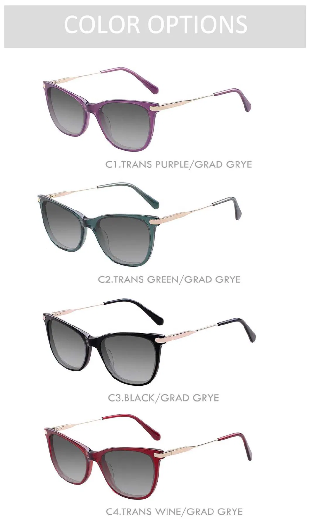 Gd Hot Sale Small Order Acetate Fashion Sunglasses Women and Men Vintage Sun Glasses UV Protection Glasse