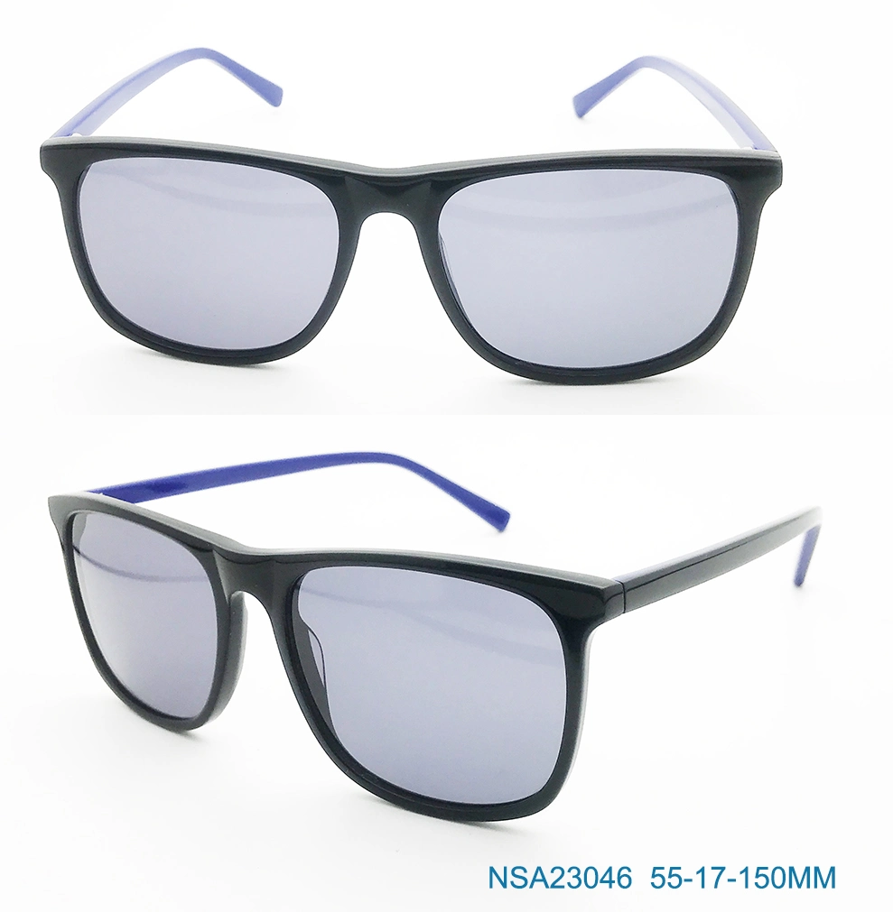 Hot Selling Acetate Black Frame Man Shades UV400 Square Safety Sunglasses