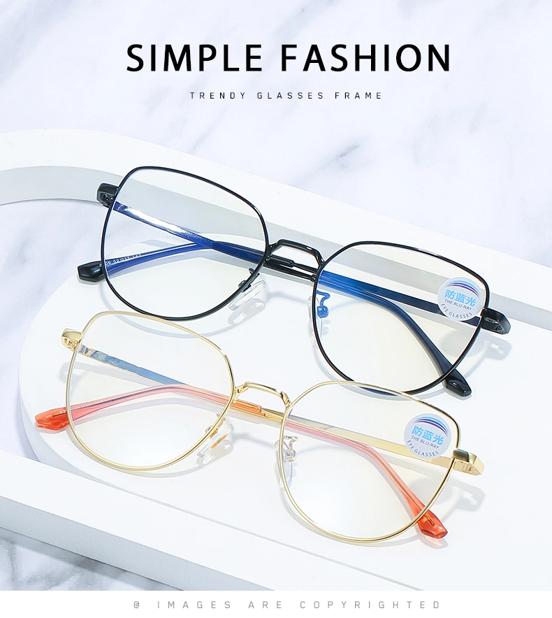 Multiple Color Special Glasses Acetate and Metal Mixing Blue Light Blocking Eye Glasses Frame Clear Vintage Elegent Lady Women Rimless Optical Glasses Eyewear