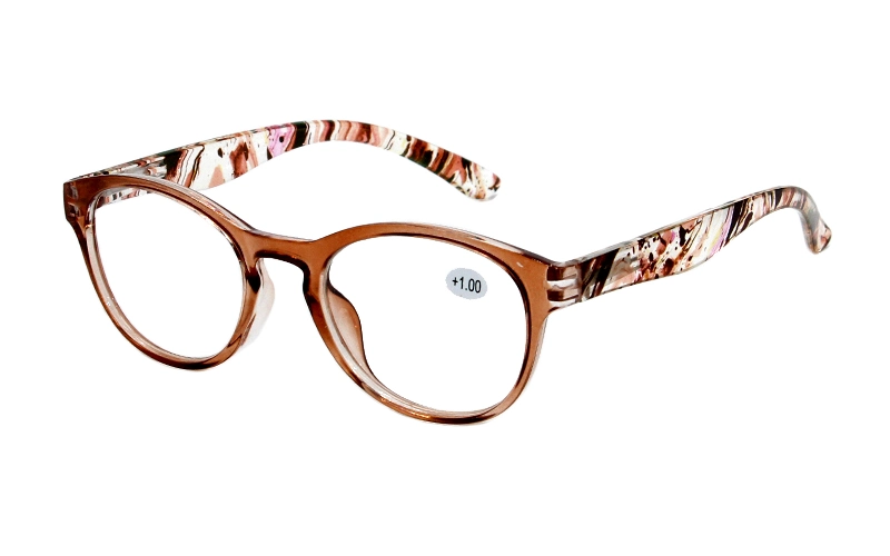 Colorful Square Round Pattern Frame Spring Hinge Thin Temples Reading Glasses