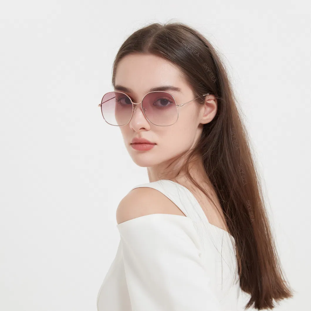 Wholesale Metal Sun Glasses for Fashionable Square Cnady Color Gradient Block UV400 Clear Lenses Sunglasses