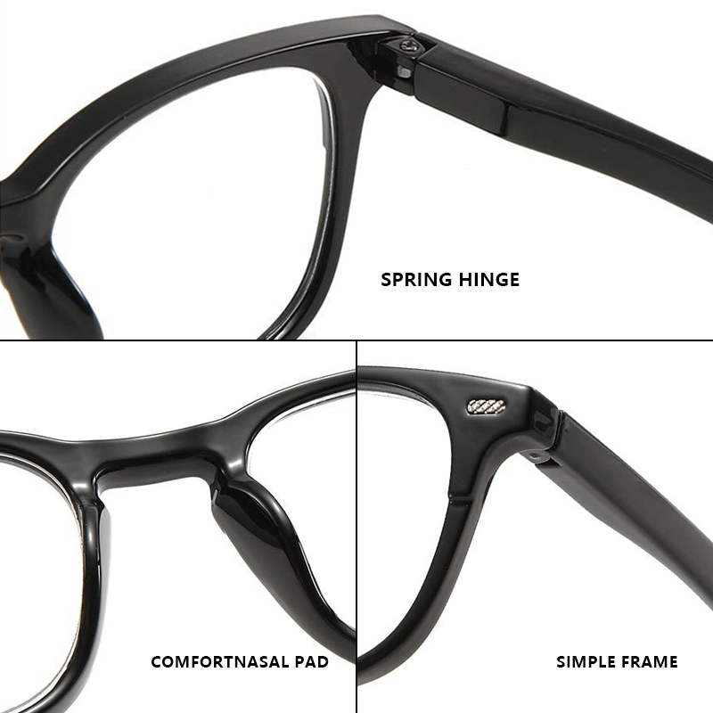 New Popular PC Large Frames Spring Leg Vintage Riveted Eyewear Fashion Designer Custom Logo Women Men Reading Glasses