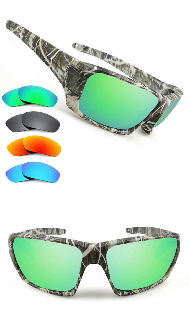 Fashionable Plastic Frame Camouflage Color Man Outdoor Sports Eyewear Cycling Fishing Sunglasses