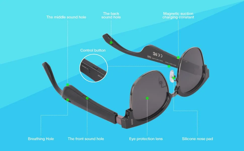 2022 New Arrival Summer Fashionable Wireless Open Ear Music Audio Sport UV Proof Anti Blue Light Sun Glasses