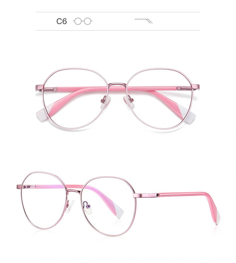 2024 New Classical Progressive Fashion Candy Colors Custom Logo Oval Metal Frame PC Lens Blue Light Blocking Reading Glasses