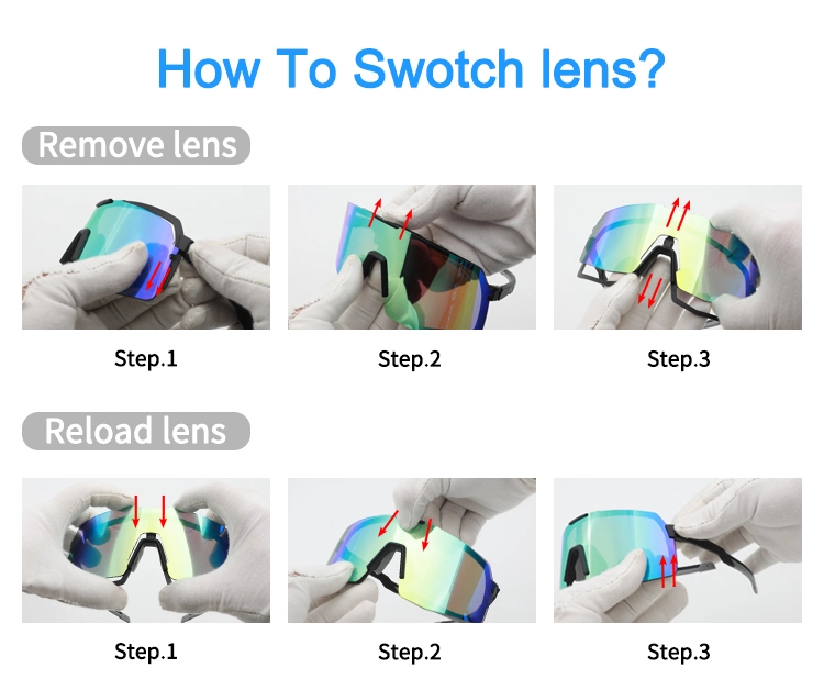 Brand UV400 Polarized Night Vision Lens Bike Sunglasses Set