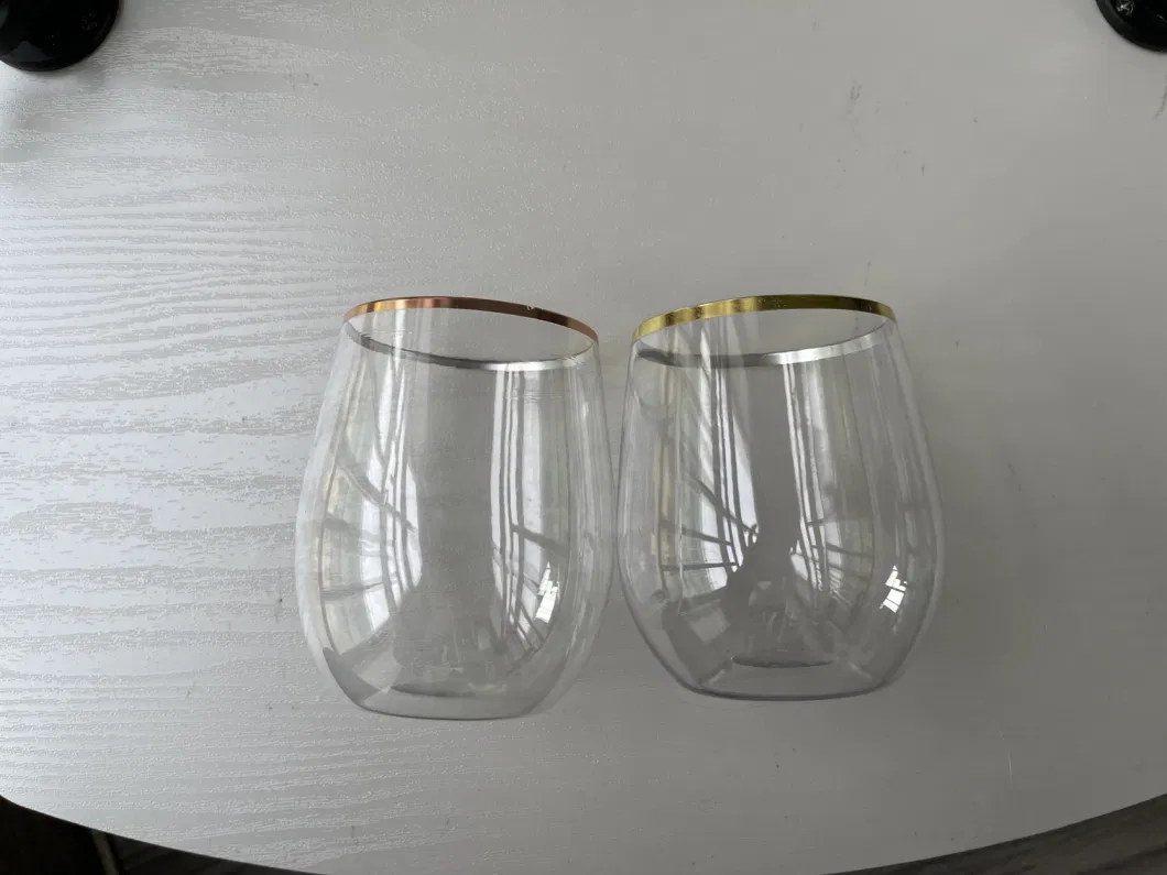 Factory Stemless Plastic Wine Glasses Shatterproof Champagne Flutes Recyclable Unbreakable Cocktail Cup