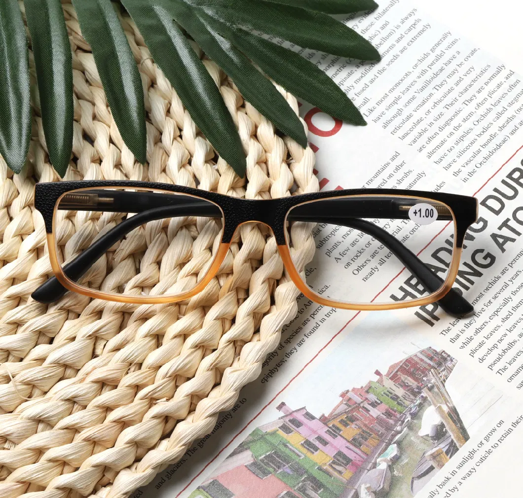 Gradient Color with Spring Hinge Temple Square Frame Youthful Reading Glasses