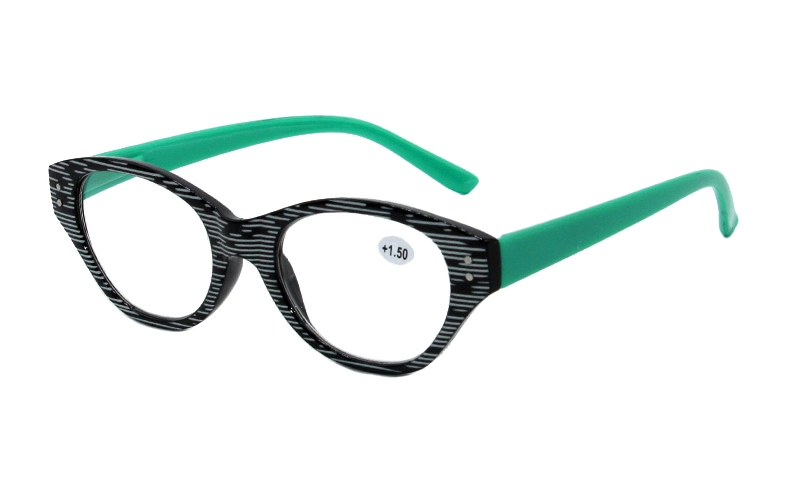 Irregular Geometrical Shape Cat Eye Spring Hinge Anti Blue Light Lens Reading Glasses