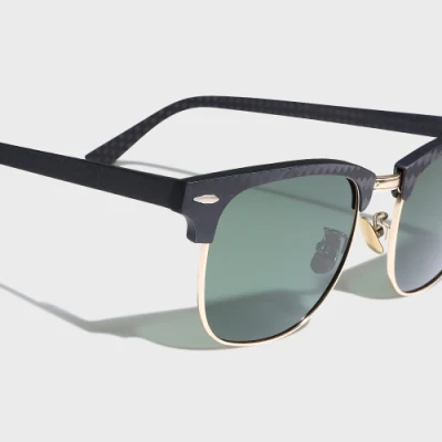 Yetian Half Rim Designer Club Master G15 Retro Polarizado a medida Gafas de sol de carbono para hombres deportivos