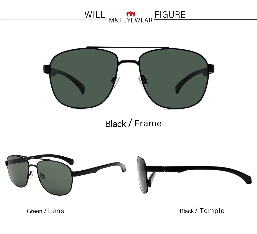 Fashion Metal Frame PC Temple Men Pilot Sunglasses China Hot-Sale Polarized Sunglasses