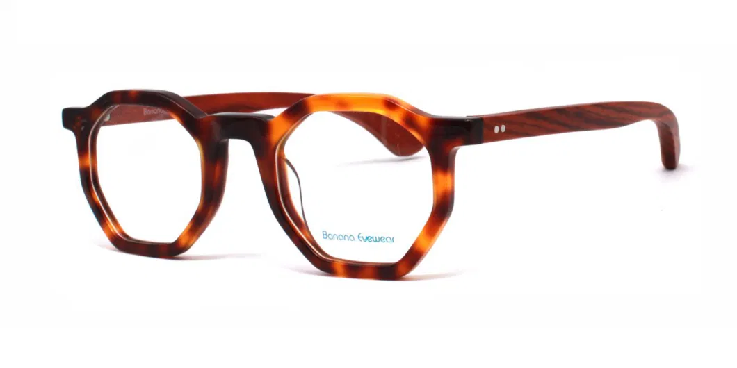 Classical Square Shape Acetate with Wooden Suitable Men and Women Optical Frames