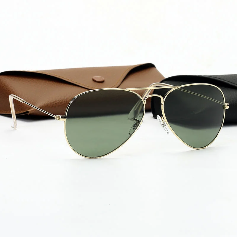 Luxury Fashion Sunglasses Men Pilot Aviation Sun Glasses Metal Frame UV Lenses Eyewear Glasses