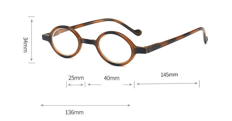 Small Round Frame Portable Anti-Blue Reading Glasses Fashion Round Ultra-Light for Men and Women HD Retro Elderly Flower Glasses