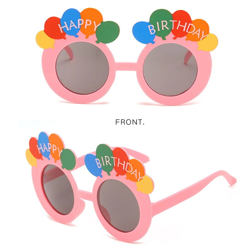 Cute Balloon Birthday Gifts Festival Sunglasses Happy Birthday Party Sun Glasses Promotional Gift Toys Novel Kids Glasses