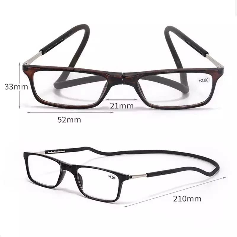 Customized New Design Portable New Style Long Temple Magnet PC Reading Glasses for Men and Women Presbyopic Magnet Reading Glasses