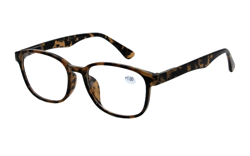 Tiny Tortoise Shell Full Frame Spring Hinge Simple Style Reading Glasses