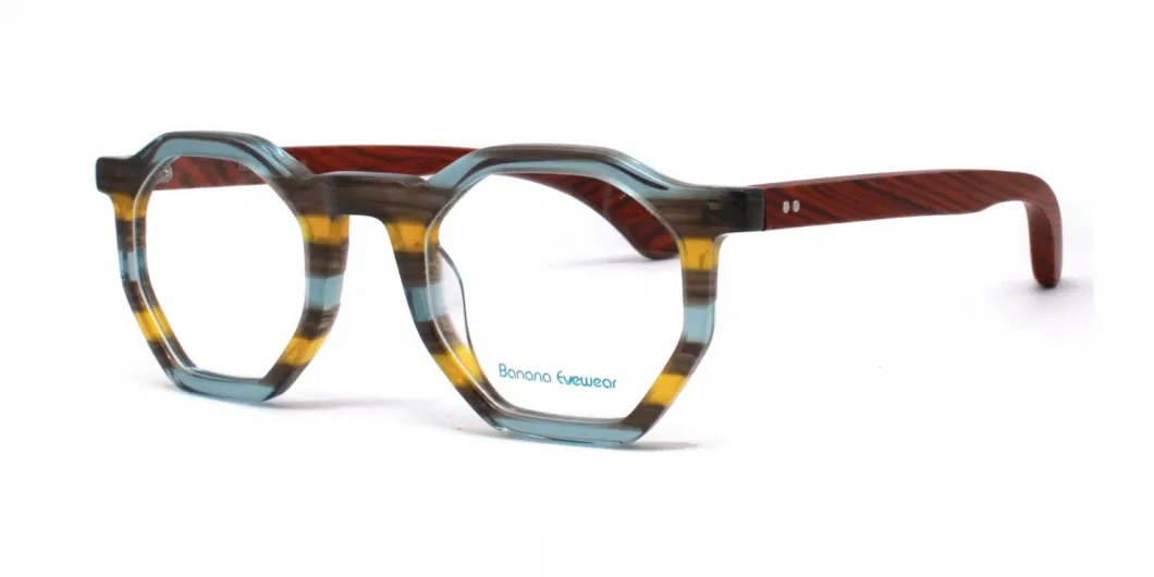 Classical Square Shape Acetate with Wooden Suitable Men and Women Optical Frames