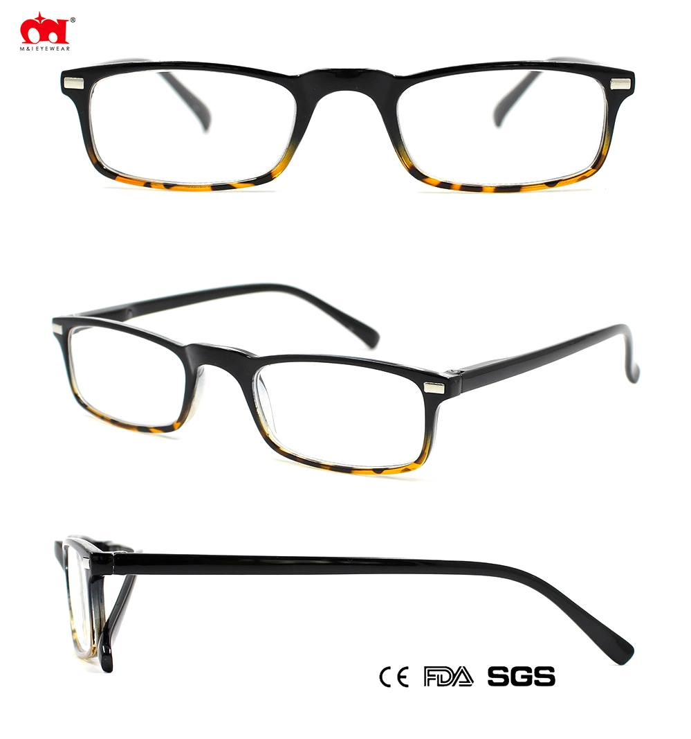 Wholesale Slim Square Reading Eyewear Fashion Four Color Man Plastic Reading Glasses