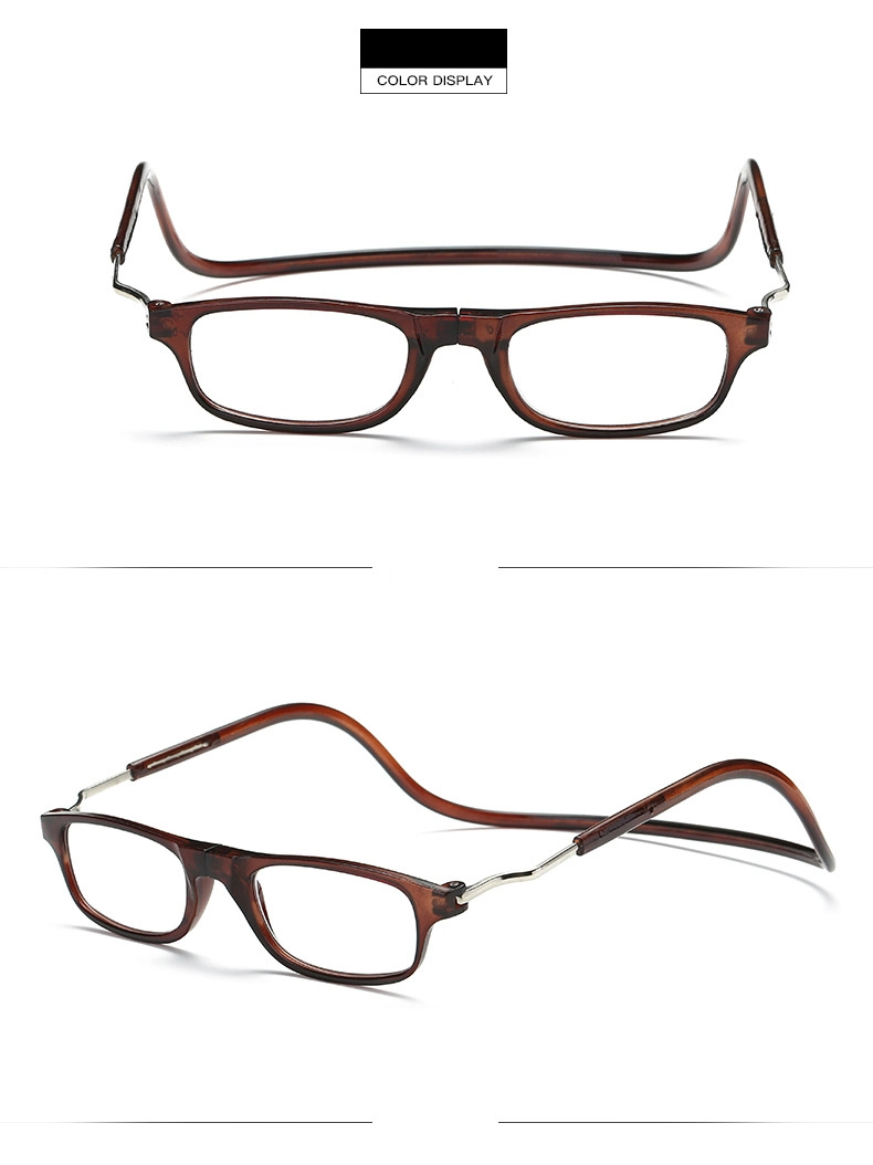 New Product Fashion Trend Design Halter Neck Magnetic Folding Resin Lens Glasses Women Colorful Reading Glasses
