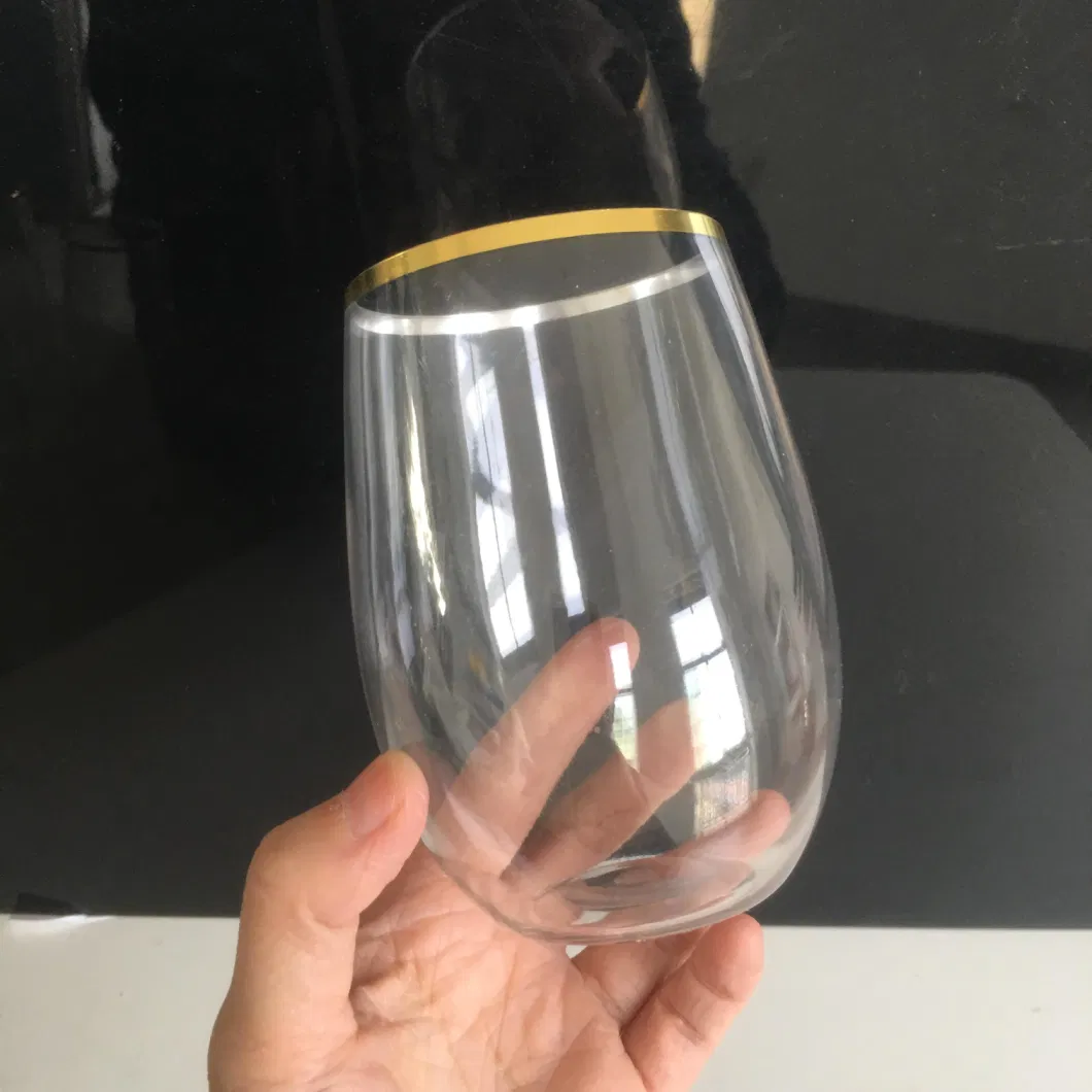 Factory Stemless Plastic Wine Glasses Shatterproof Champagne Flutes Recyclable Unbreakable Cocktail Cup