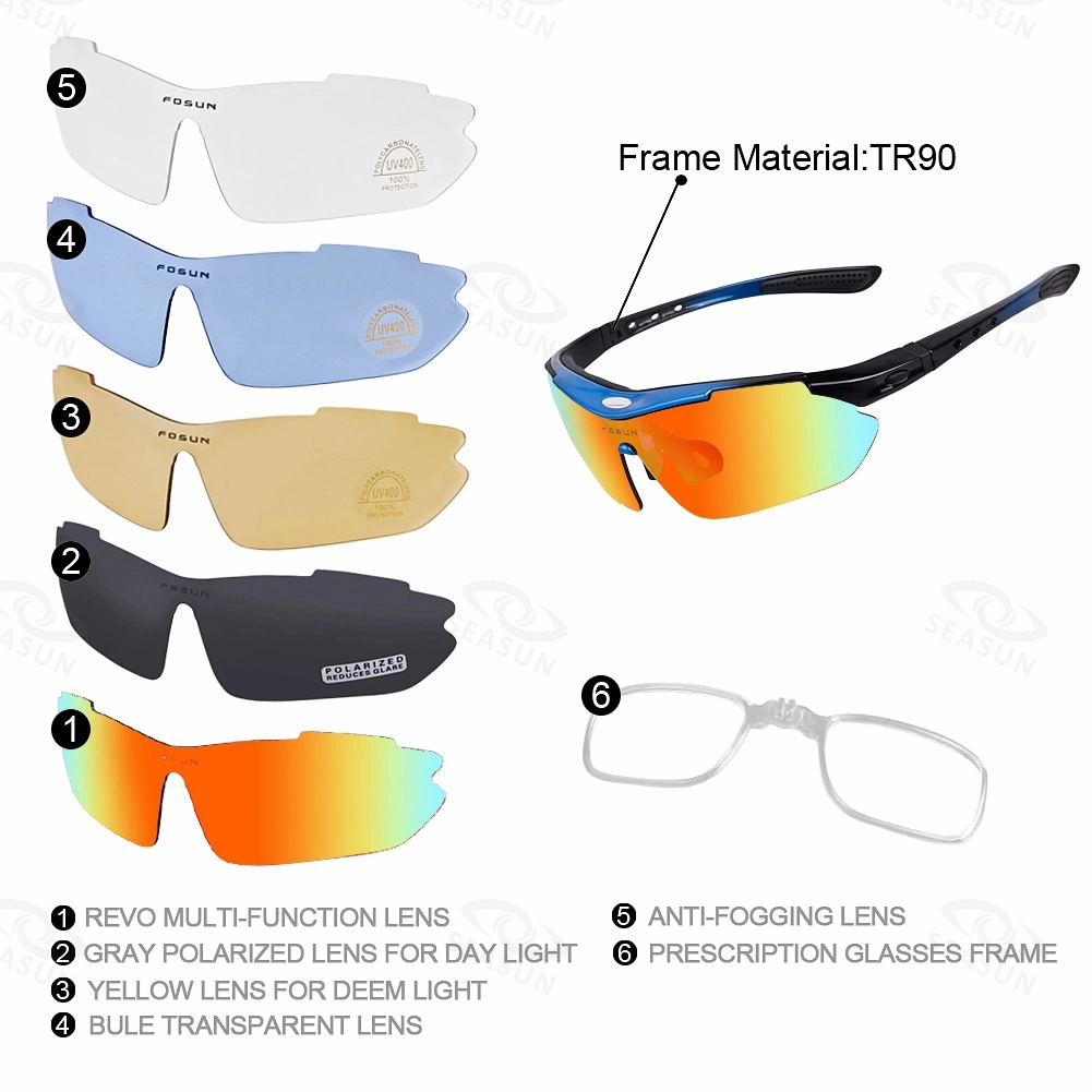 Optical Inserts Cycling Glasses 5 Lens Prescription Sport Glasses Interchangeable Sunglasses for Outdoor Sport