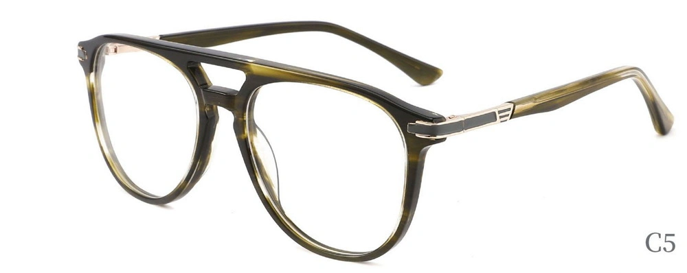 Fashion Colorful Women and Men Double Bridge Eyeglasses Acetate Frames Optical Glasses