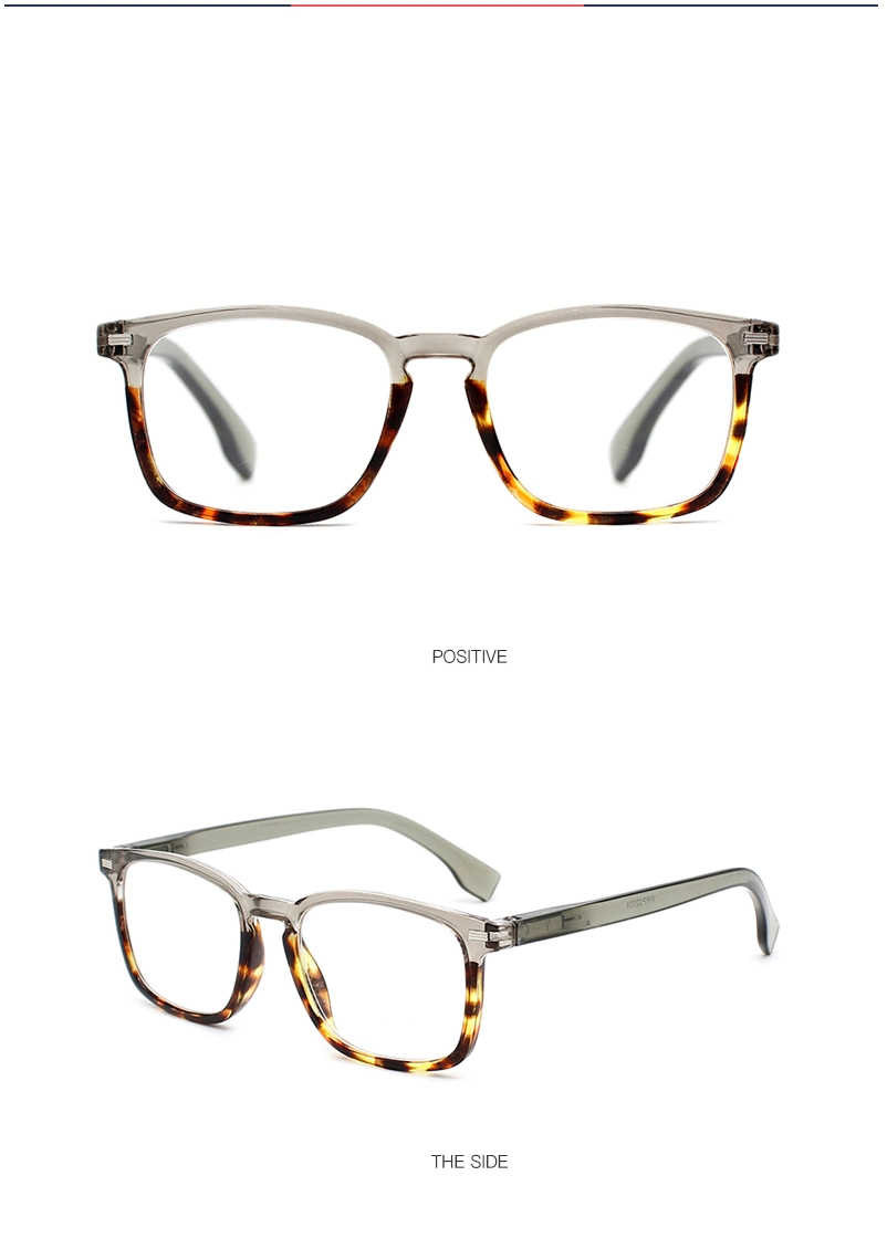 Hand Made Fashion Square Frame Reading Glasses Gradients PC Spring Hinge Reading Glass (WRP22008B)