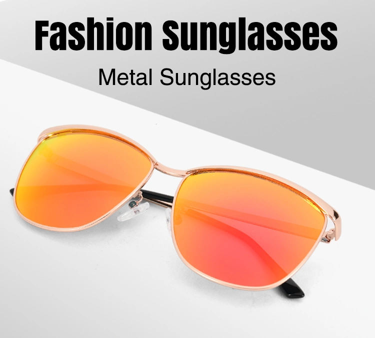 Luxury Brand Designer Sunglasses Men Vintage Metal Small Thin Face Sun Glasses