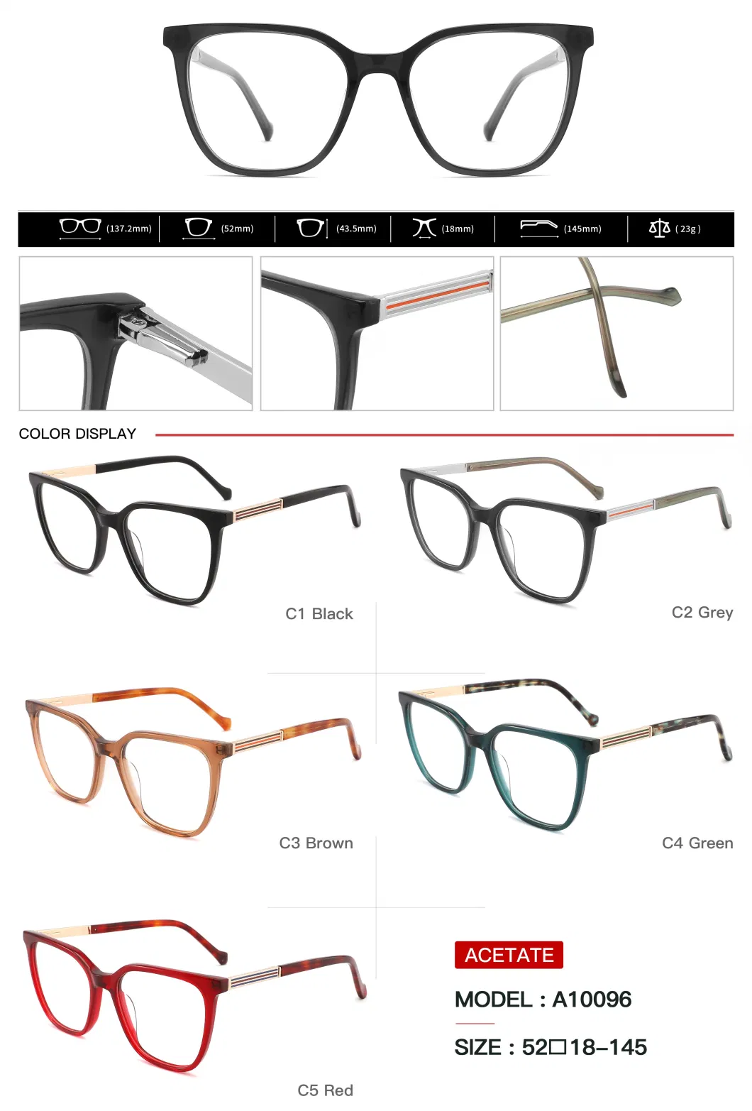 New Sports Style Men Metal Acetate Eyeglasses CE Standard Optical Frames
