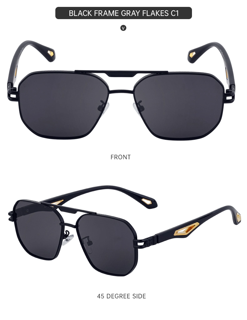 Hot Custom Designer Branded Square Luxury Mens Polarized Acetate Sunglasses Sun Glasses Men Women