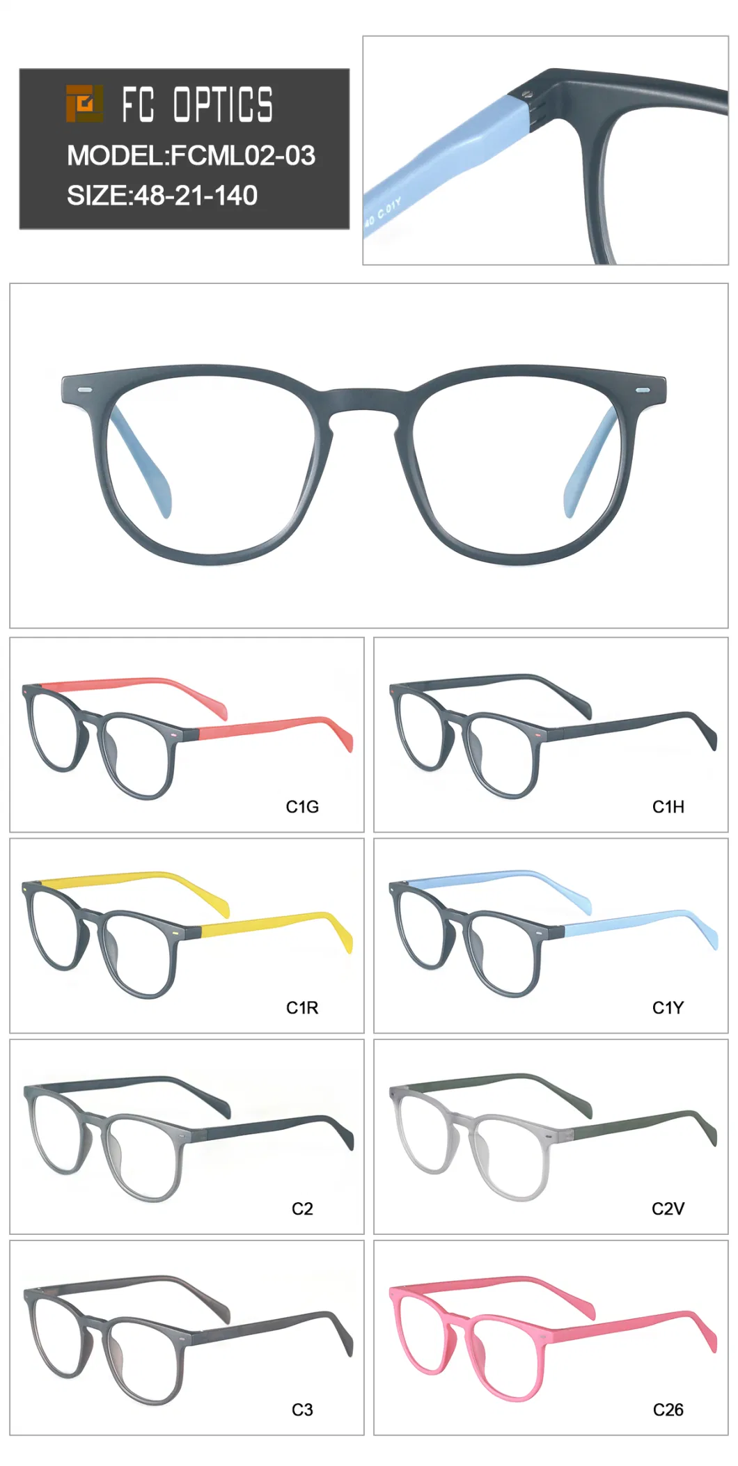 Square Cheap Price Tr90 Spectace Eyeglasses Optical Eyewear Frames for Unisex
