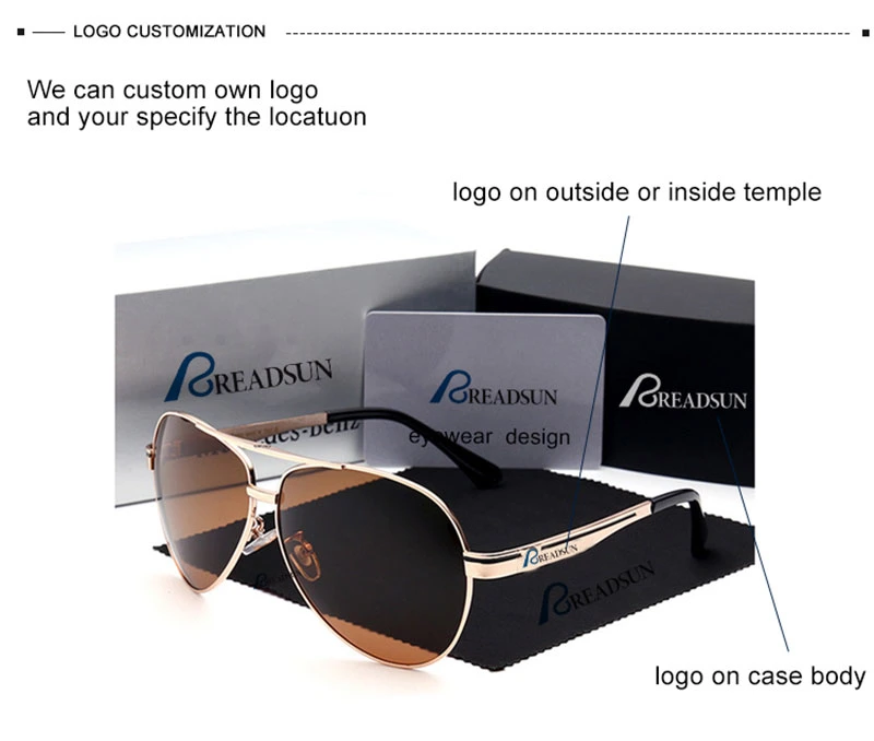 Wholesale High Quality Custom Logo UV400 Night Driving Bridge Sport Metal Frame 2024 Brand Men Fashion Sunglasses