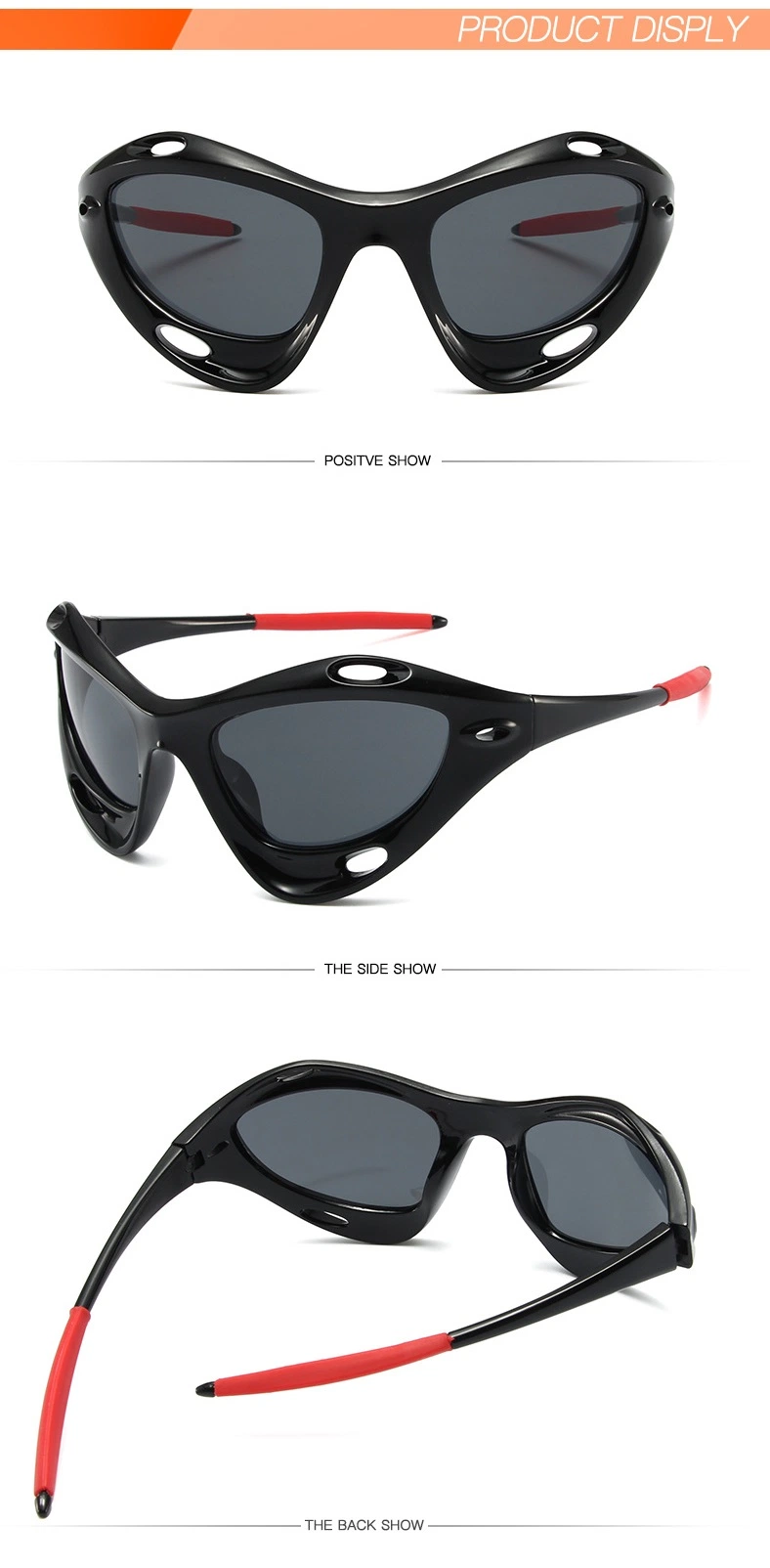 Fashionable Transparent Frame Sports Style Cycling Sunglasses, Sun Protection Driving Glasses