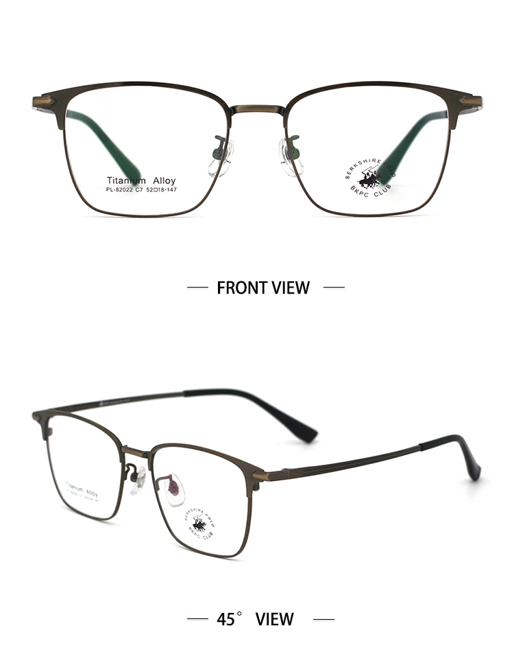 82022 Wholesale Luxury Male Titanium Metal Eyeglasses Eyewear Spectacle Optical Frames