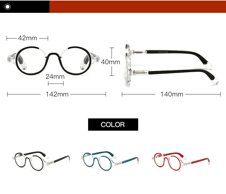 New Product Brand Designer Fashion Style Popular Unique Round Eyeglasses Women Colorful Reading Glasses