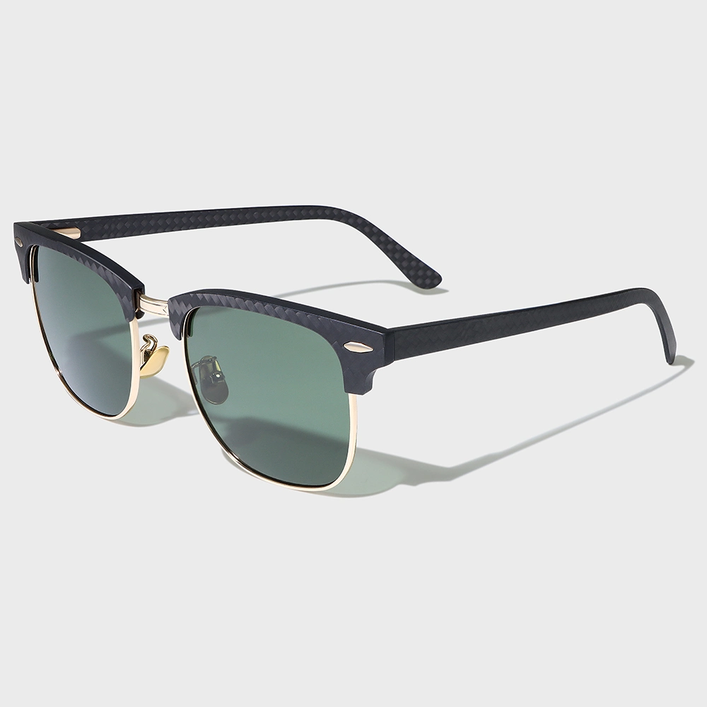 Yeetian Half Rim Designer Club Master G15 Custom Retro Polarized Sport Men Carbon Sunglasses