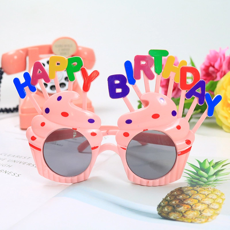 Cute Balloon Birthday Gifts Festival Sunglasses Happy Birthday Party Sun Glasses Promotional Gift Toys Novel Kids Glasses